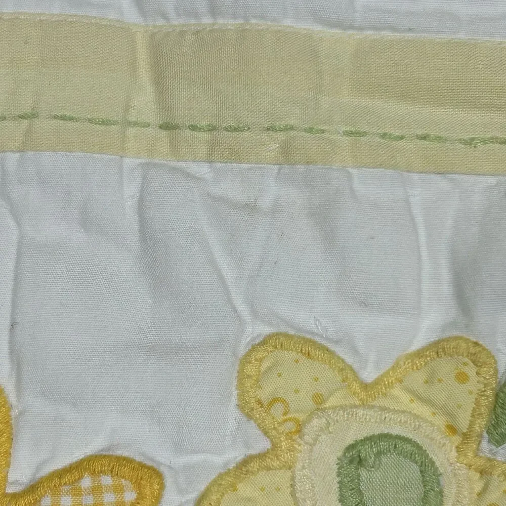 Pottery Barn Kids Quilted Pillow Sham Flowers Butterflies Patchwork Embroidered
